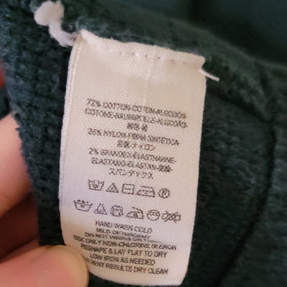 Free People Cotton Oversized Forest Green Sweater - Picture 3 of 4